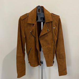 Lucky brand size Small worn 1x genuine suede Moto jacket. Zip pockets